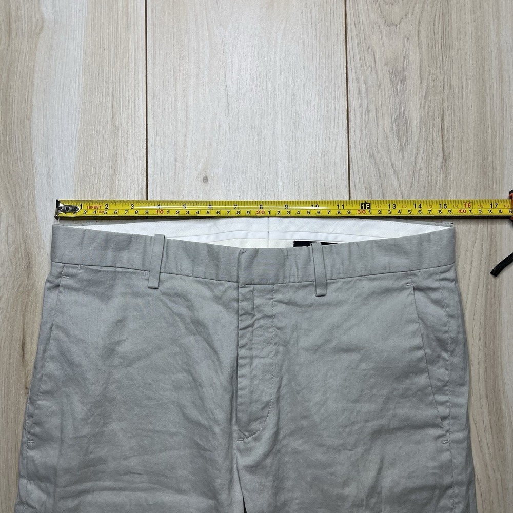 Theory Linen Cotton Blend Chino Pants Slim Fit Mens Size 30x32 Gray - Picture 9 of 12